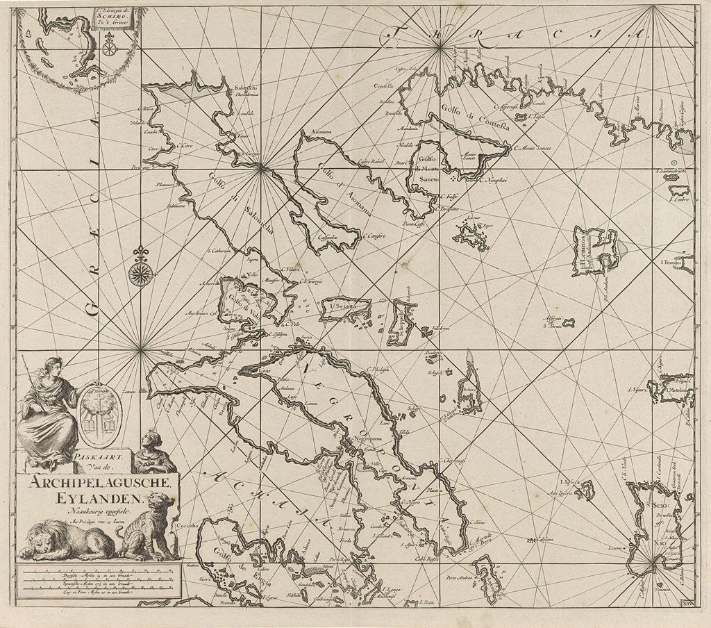 Detail of Sea chart of the western part of the Aegean part of the coast of Greece by Anonymous