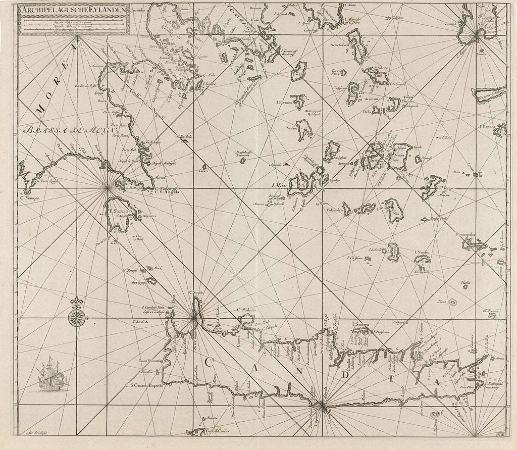 Detail of Sea chart of the southern part of the Aegean Crete by unknown