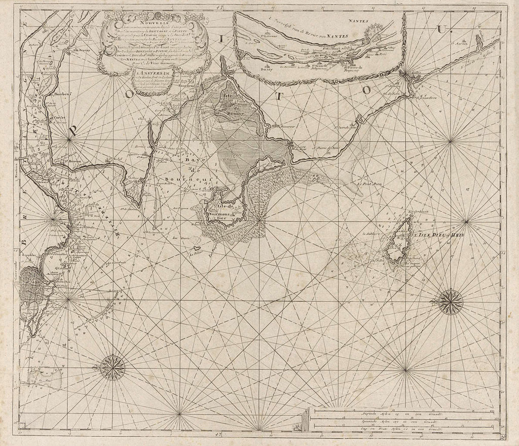Detail of Sea chart of part of the coast of Brittany by Anonymous