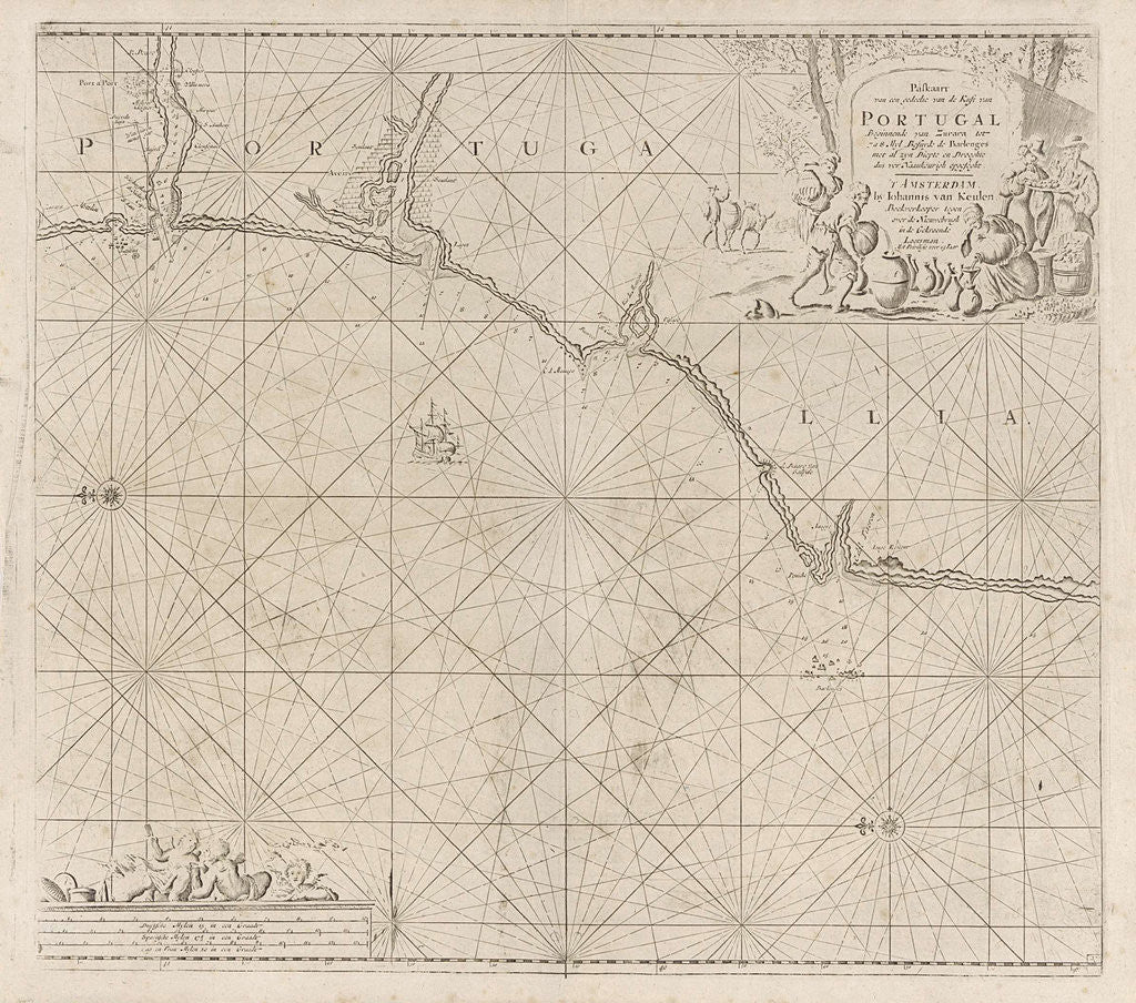 Detail of Sea chart of a portion of the south coast of Portugal by Johannes van Keulen I