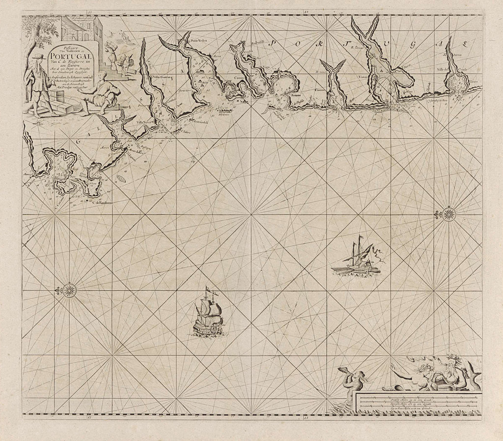 Detail of Sea chart of part of the south coast of Portugal by Johannes van Keulen I