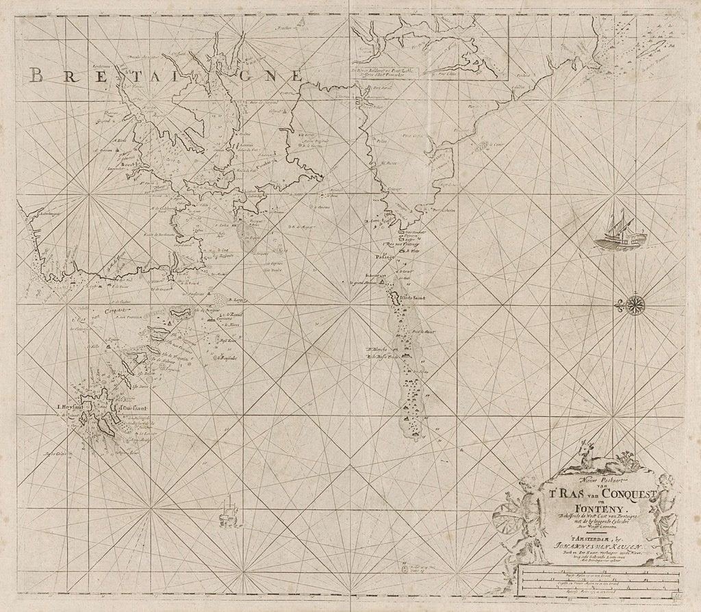 Detail of Map of the west coast of Brittany by Johannes van Keulen I