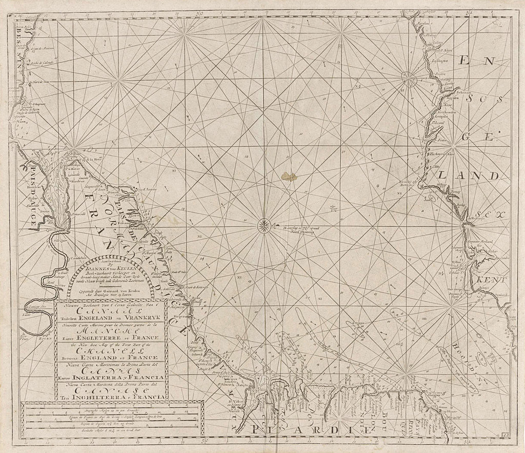 Detail of Sea chart of the Channel between England and France, Part 1 by Anonymous