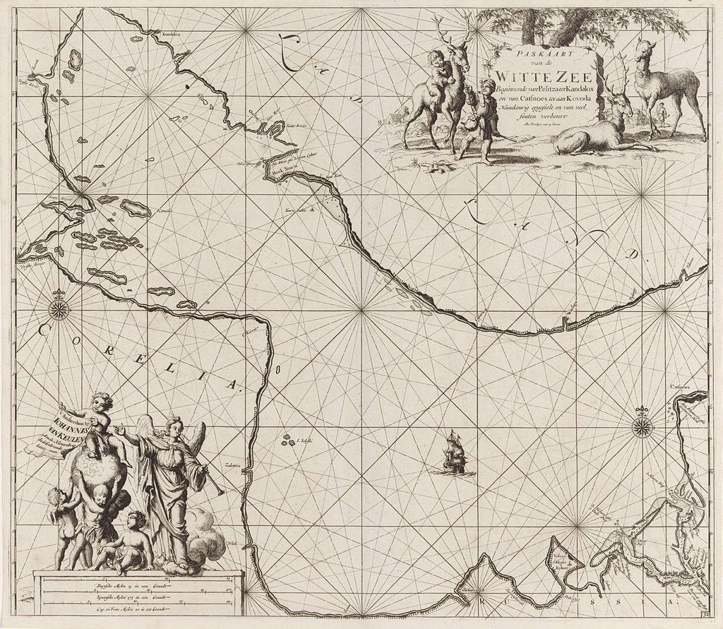 Detail of Sea chart of part of the White Sea in Russia by Anonymous