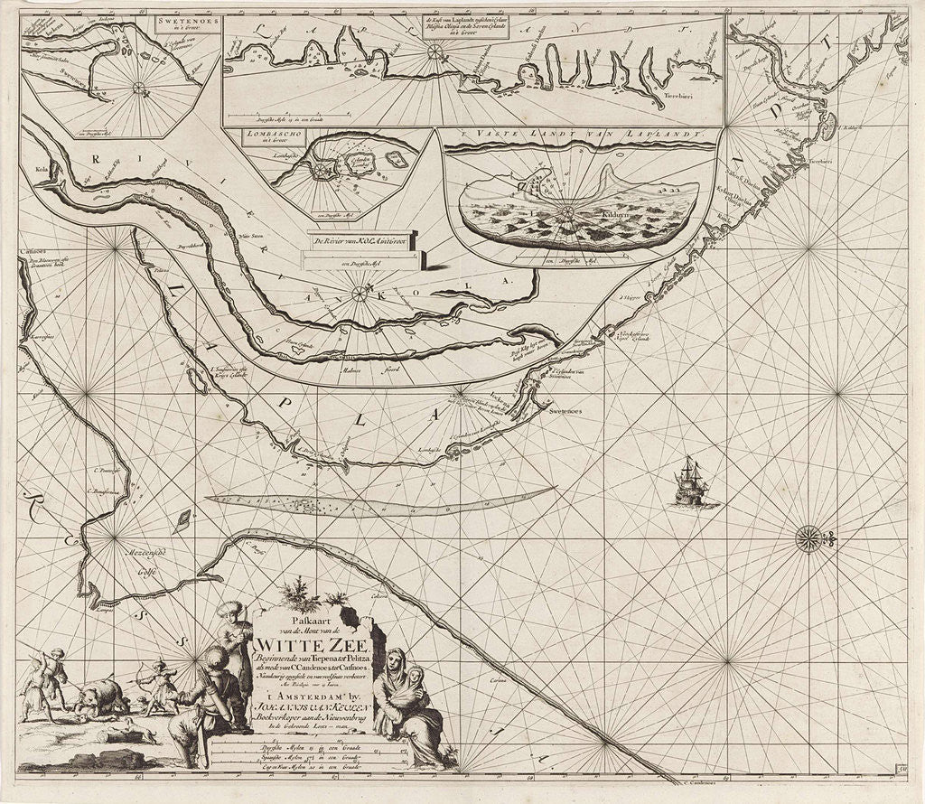 Detail of Sea chart of part of the coast of the Kola peninsula in Russia by unknown