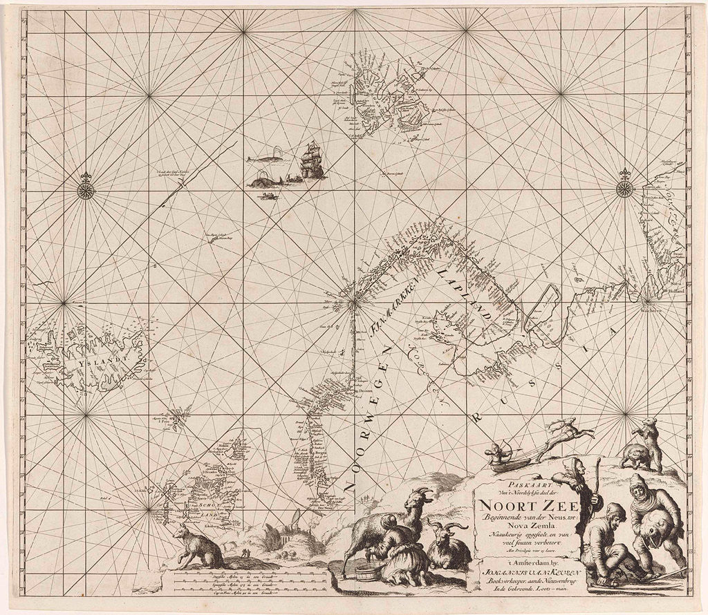 Detail of Sea chart of Northern part of Atlantic and Arctic Ocean, North Sea and Baltic Sea by Anonymous