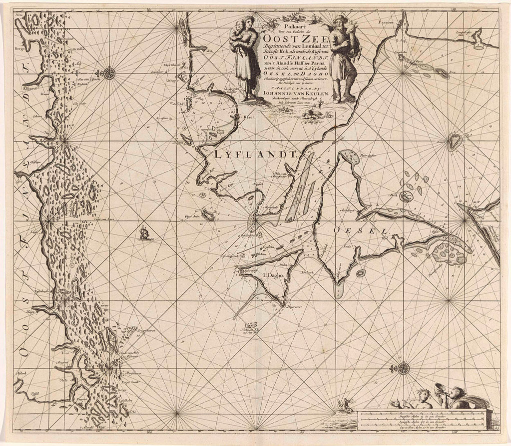 Detail of Sea chart of the mouth of the Gulf of Finland in the Baltic Sea by Anonymous
