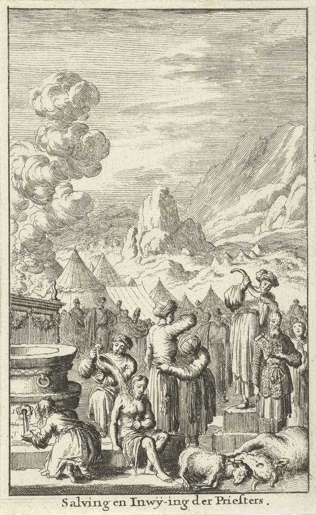 Detail of Anointing and consecration of priests by Willem Goeree