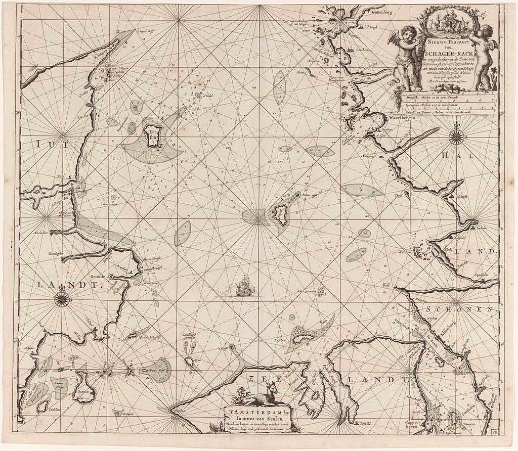 Detail of Sea chart of Denmark in the Skagerrak and Kattegat by unknown