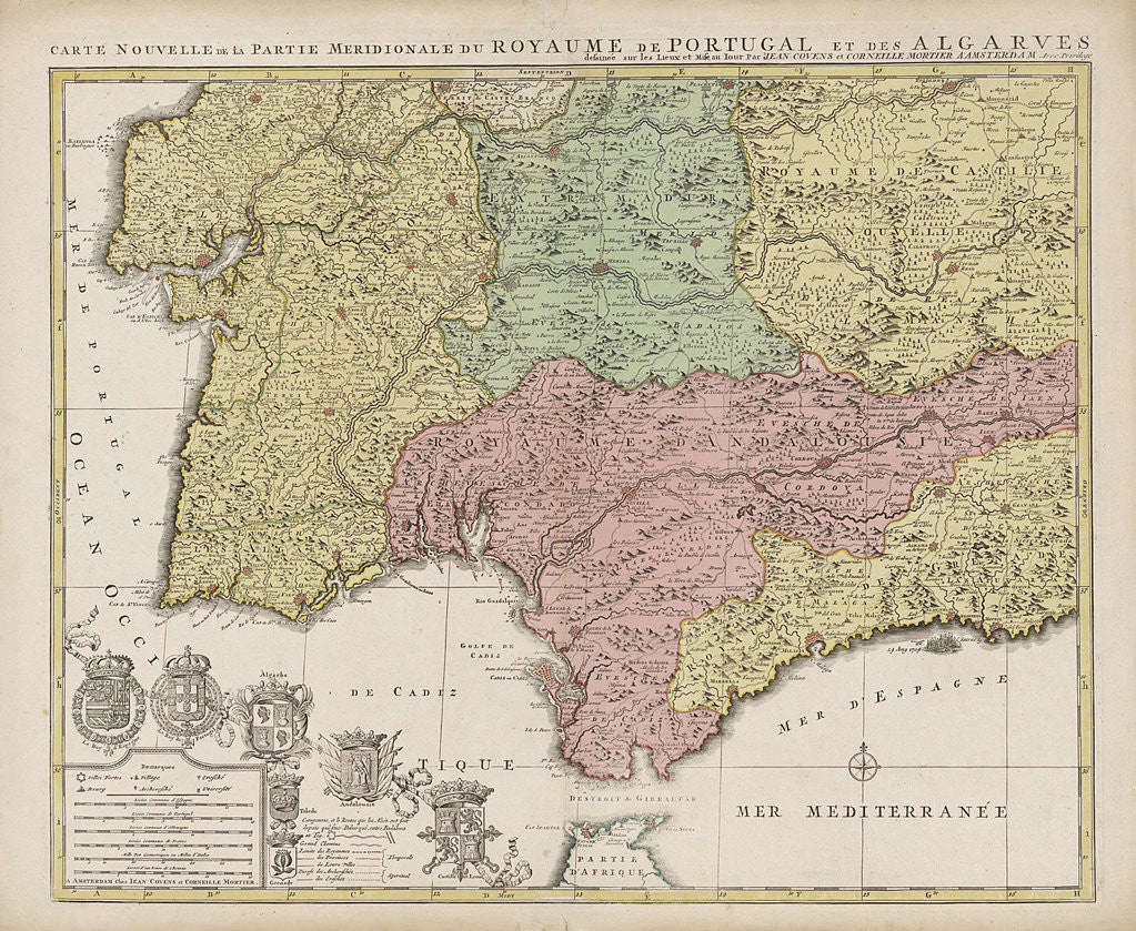 Detail of Map of the south of Spain and Portugal by unknown