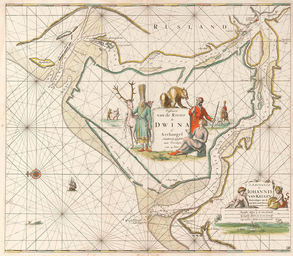 Detail of Sea chart of the Northern Dvina River by unknown