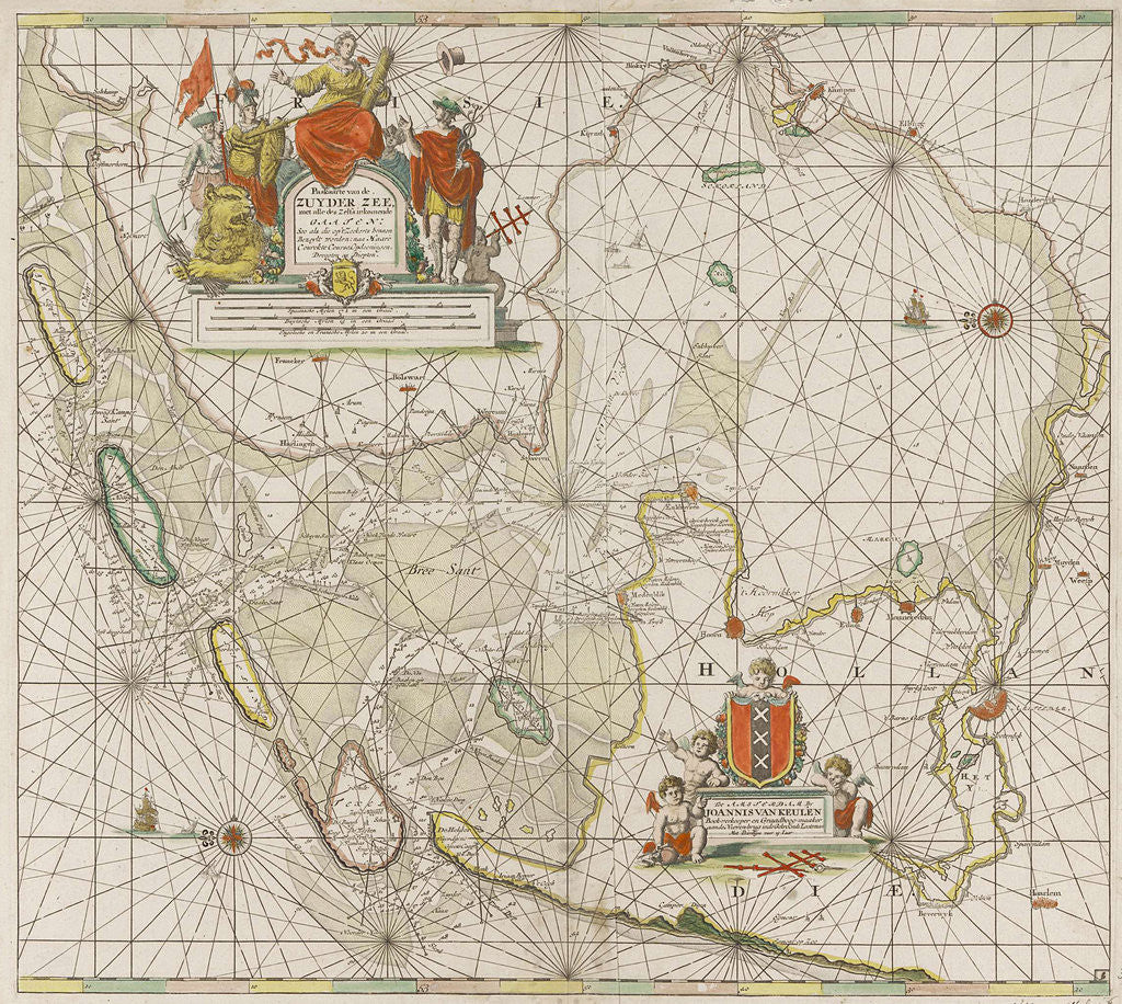 Detail of Sea chart of the Zuiderzee and the Wadden Sea by unknown