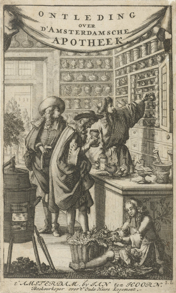 Detail of Interior of a pharmacy by Jan Claesz ten Hoorn