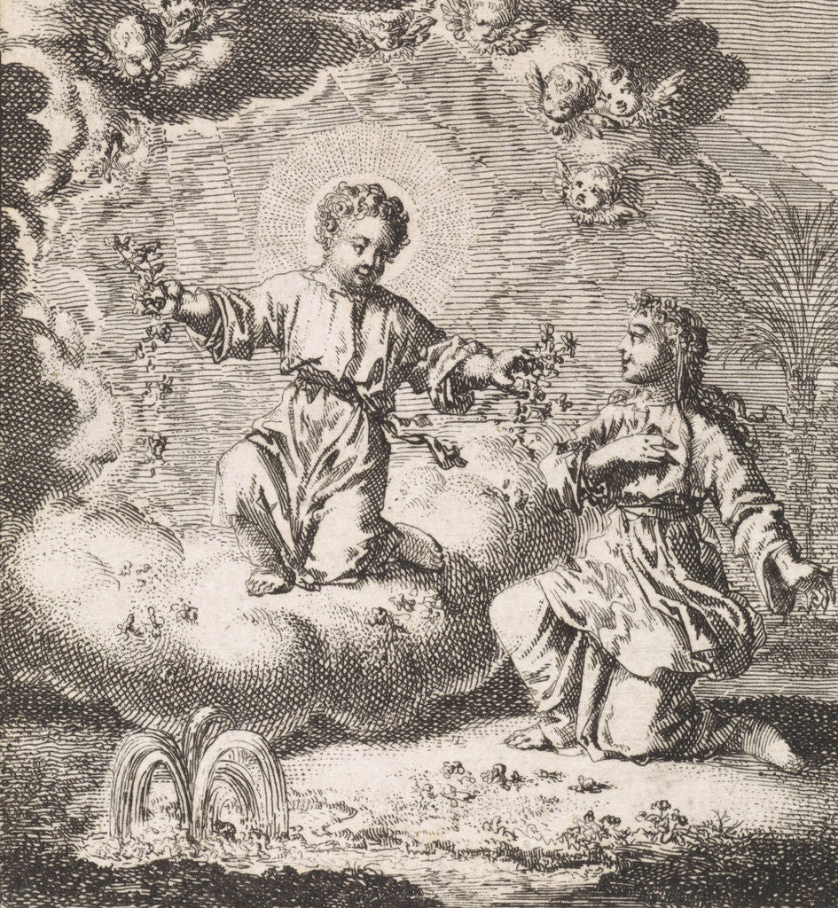 Detail of Personified soul meets Christ by Jan Luyken