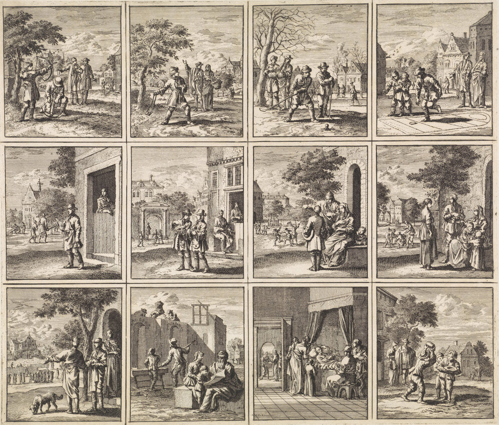Detail of Twelve pictures from 'Des menschen begin, midden en einde' by Cornelis van der Sys