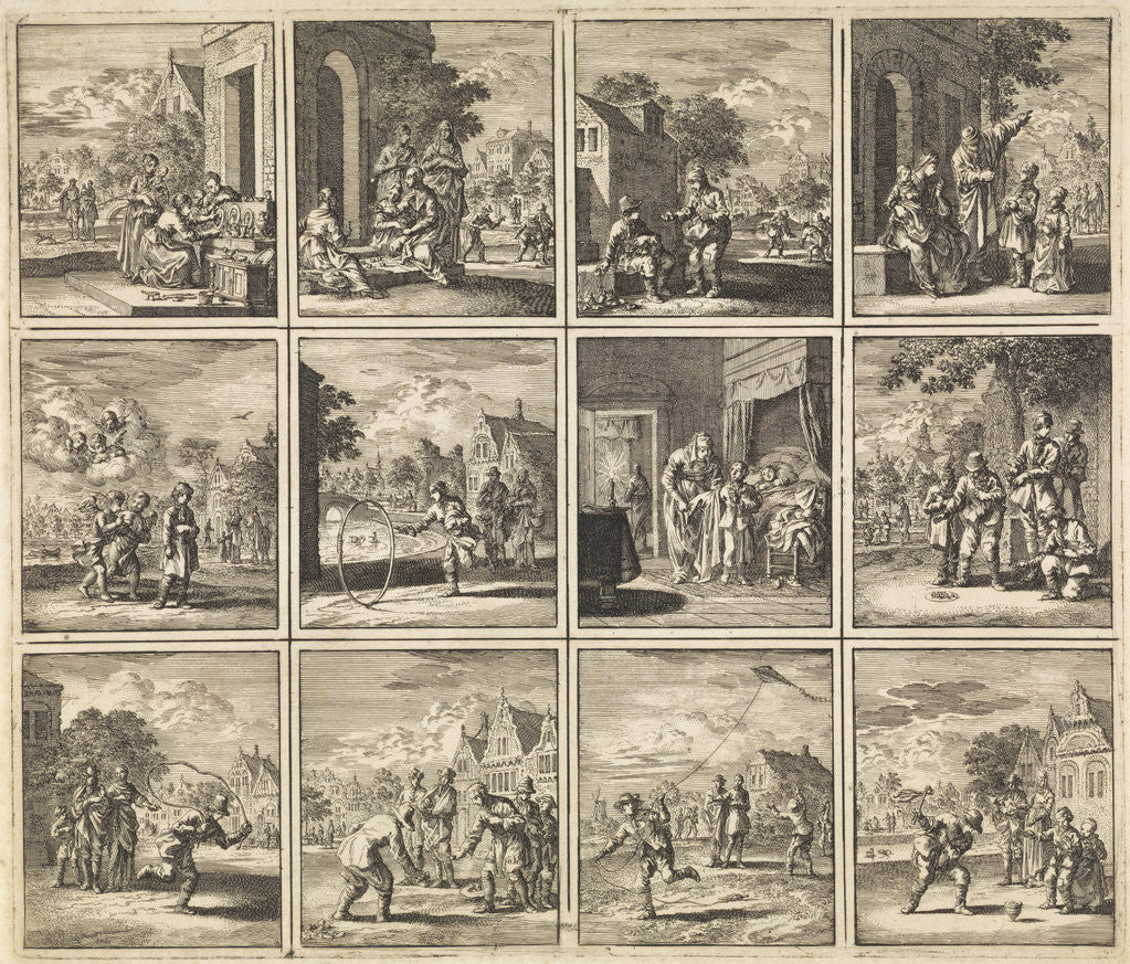 Detail of Twelve pictures from 'Des menschen begin, midden en einde' by Cornelis van der Sys