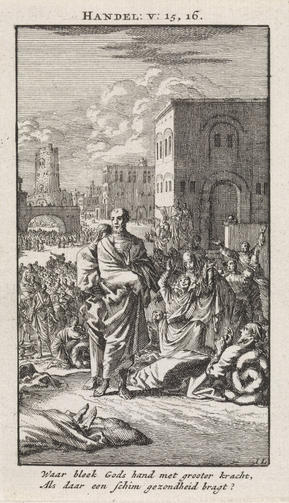 Detail of Peter and John among the sick by Pieter Arentsz & Cornelis van der Sys II