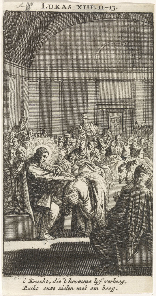 Detail of Christ puts his hand on a woman by Anonymous