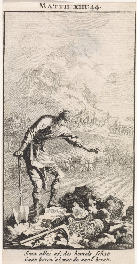 Detail of Parable of the treasure in the field by Jan Luyken