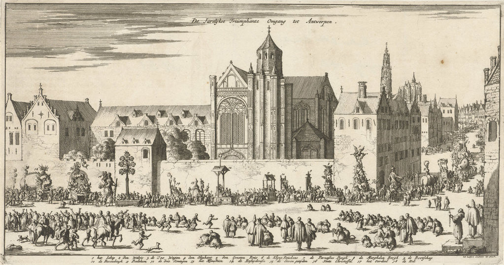 Detail of Annual procession in Antwerp by Belgium