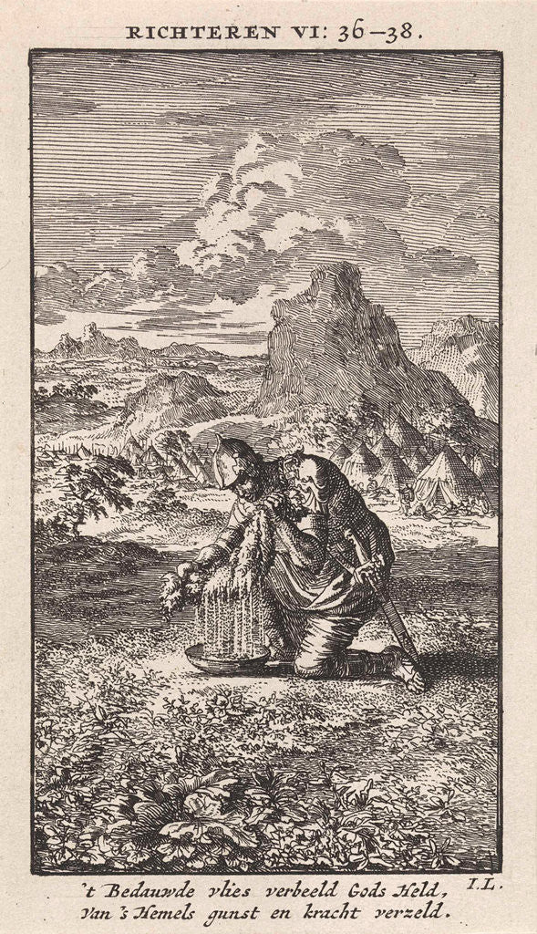 Detail of Gideon and the wet sheepskin by Pieter Arentsz & Cornelis van der Sys II