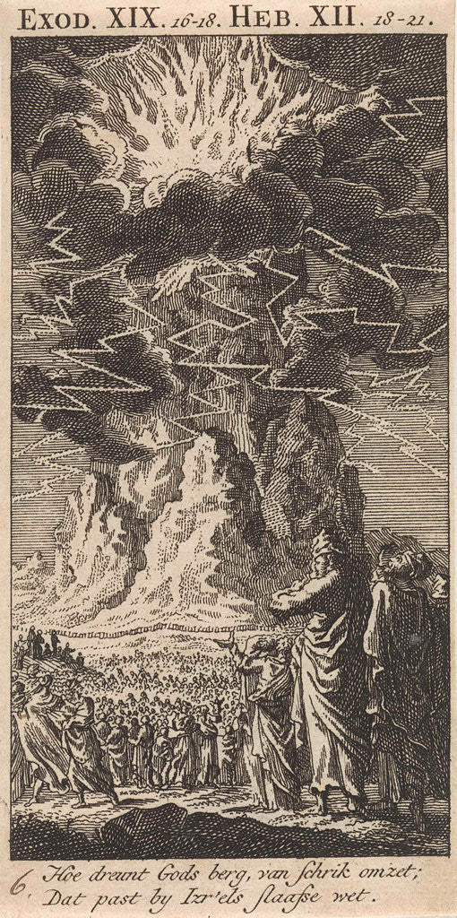 Detail of On Mount Sinai by Jan Luyken