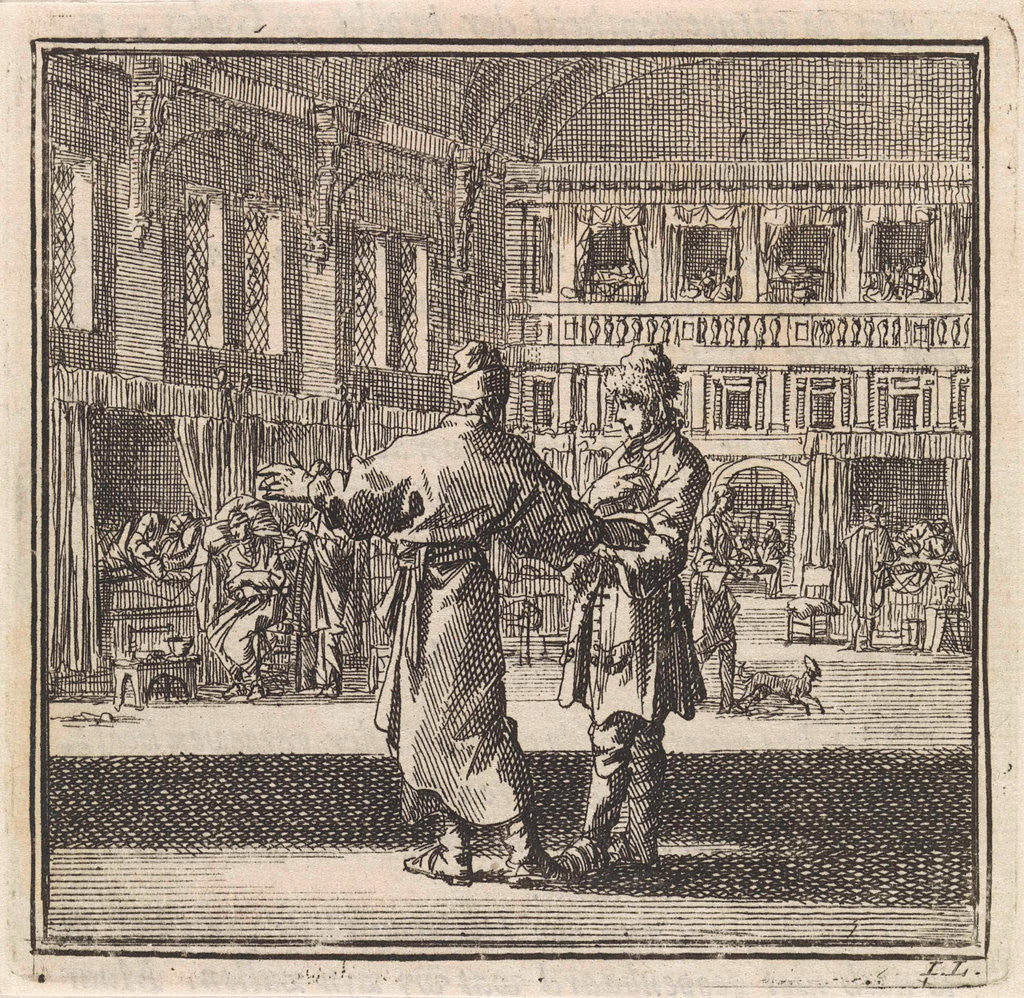 Detail of Two men talking in a hospital ward by Pieter Arentsz & Cornelis van der Sys II