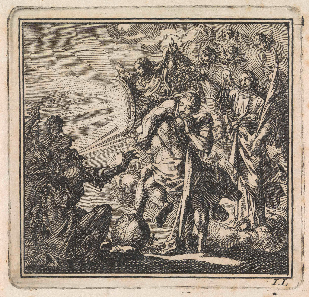 Detail of Wrestling Party between personifications of Equanimity and self-will by Pieter Arentsz & Cornelis van der Sys II