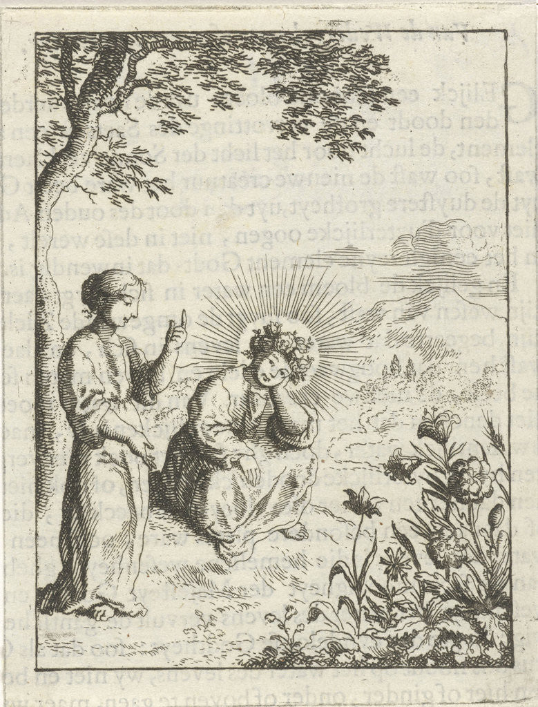 Detail of Christ and the personified soul contemplate nature by Pieter Arentsz II