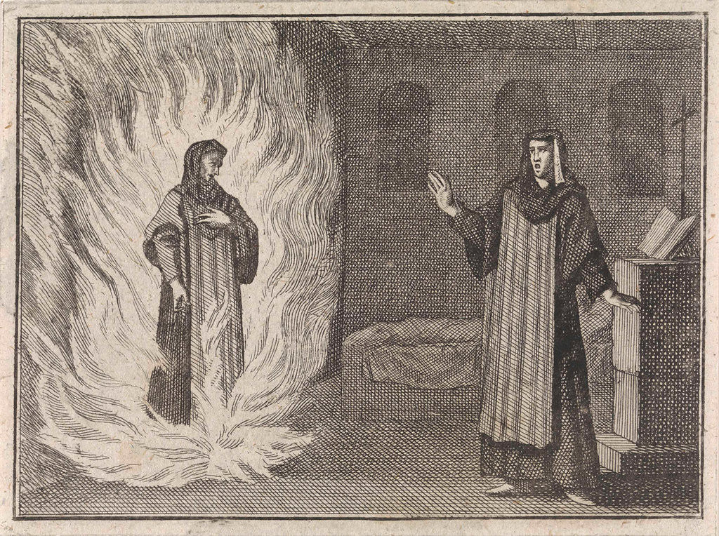 Detail of Johanna Catherine appears as a spirit in purgatory for her friend Magdalena S. à Alexio by Frantz Martin Hertzen