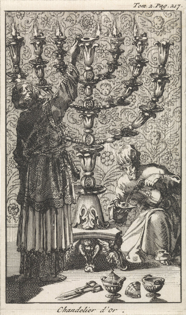 Detail of Golden Menorah, candelabrum by Pieter Mortier