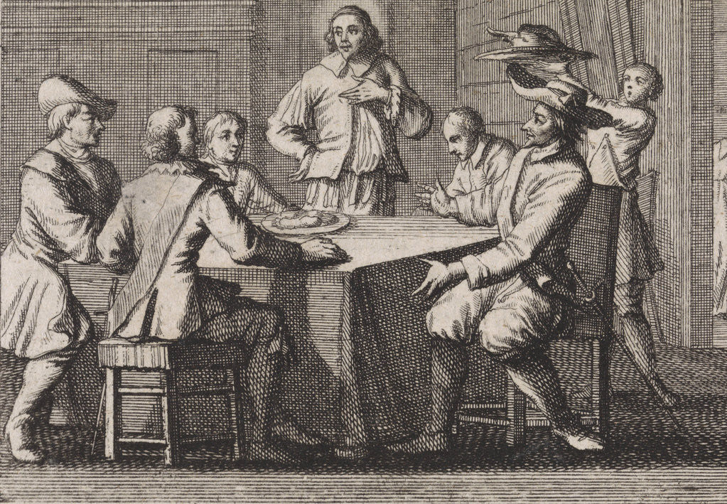 Detail of Anthimus, bishop of Nicomedia, receives five soldiers by Christoph Weigel