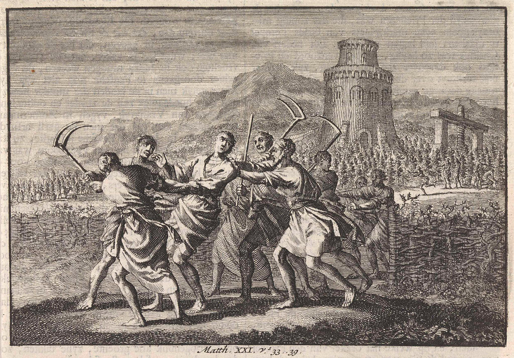 Detail of Parable of the tenants of the vineyard by Jan Luyken