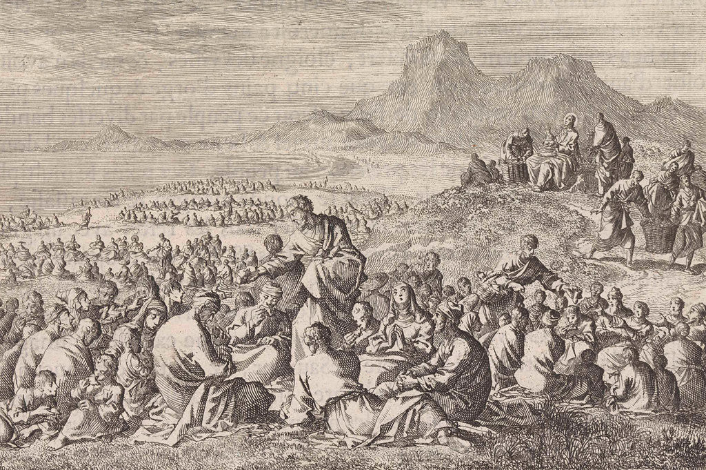 Detail of Miraculous multiplication of the seven loaves and the two fishes by Pieter Mortier