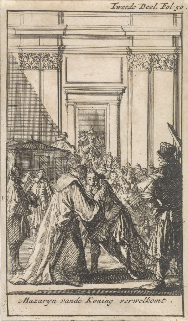 Detail of King Louis XIV greet Cardinal Mazarin by Boudewijn van der Aa