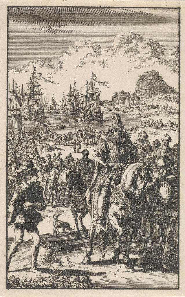 Detail of Prince Philip lands in England by Jan Luyken