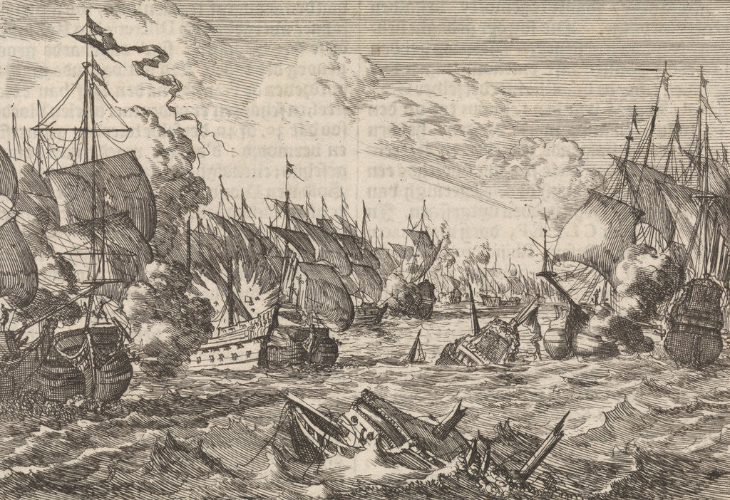 Detail of Battle of Solebay, 1672 by Pieter van der Aa I
