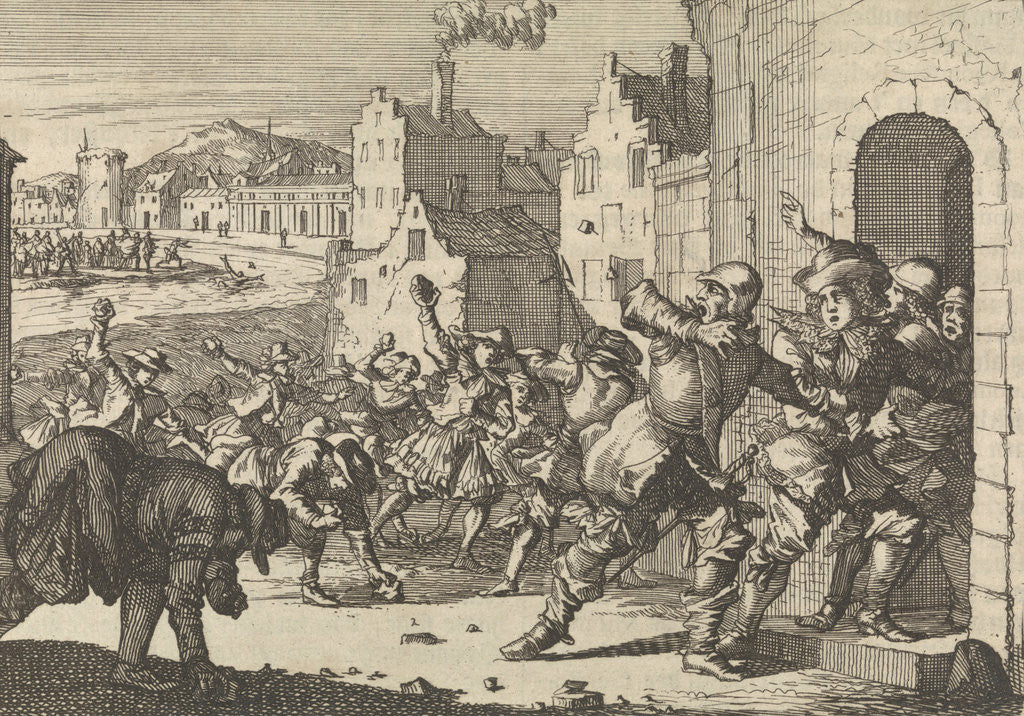 Detail of Riots in Vienna as a result of anti-Semitic actions by Pieter van der Aa I