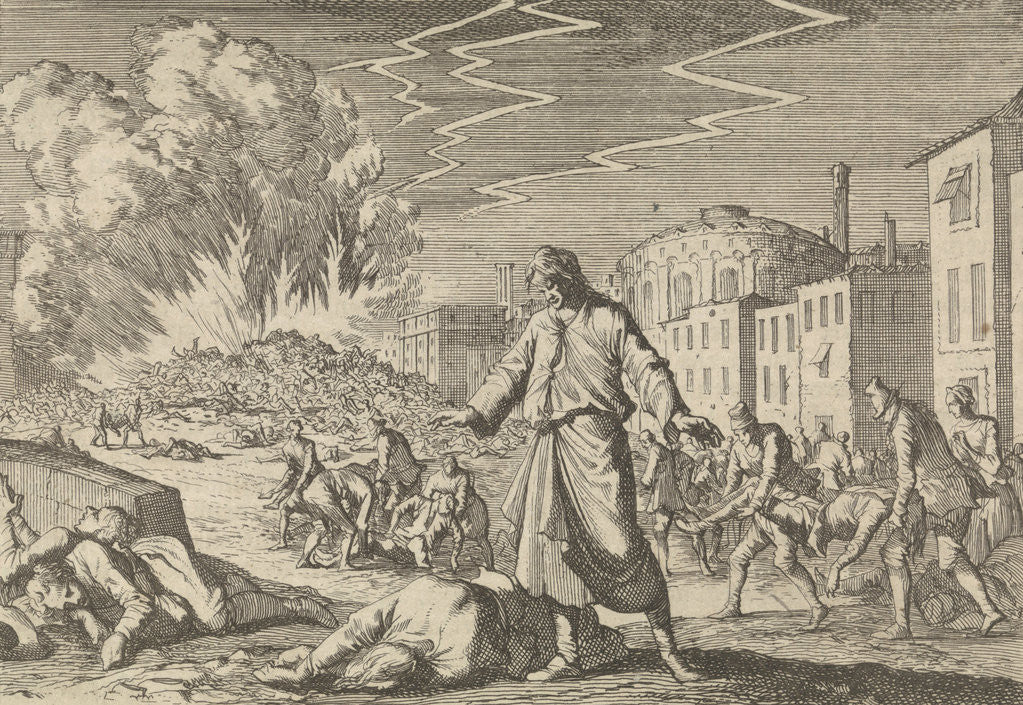 Detail of The plague in Naples by Pieter van der Aa I