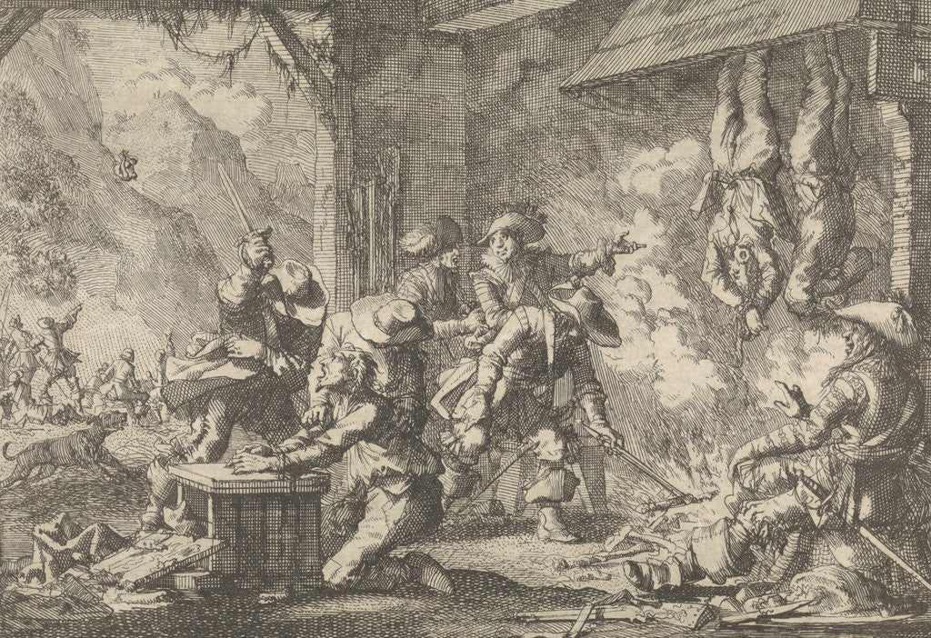 Detail of Atrocities of the French in the Principality of Liège Belgium by Pieter van der Aa I