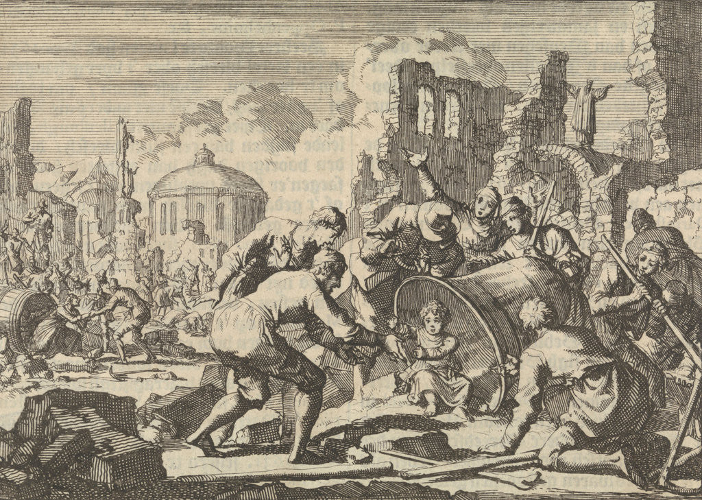 Detail of Earthquake in San Severo in Sicily by Pieter van der Aa I