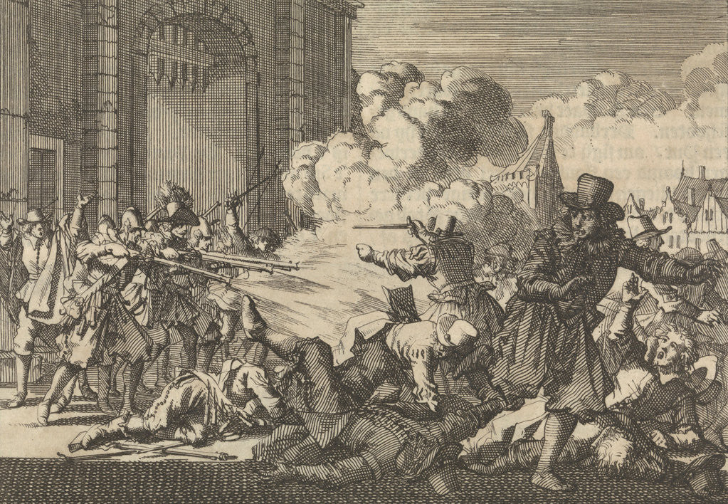 Detail of Riots in Rotterdam, following the capture of an Arminian preacher, 1621 by Anonymous