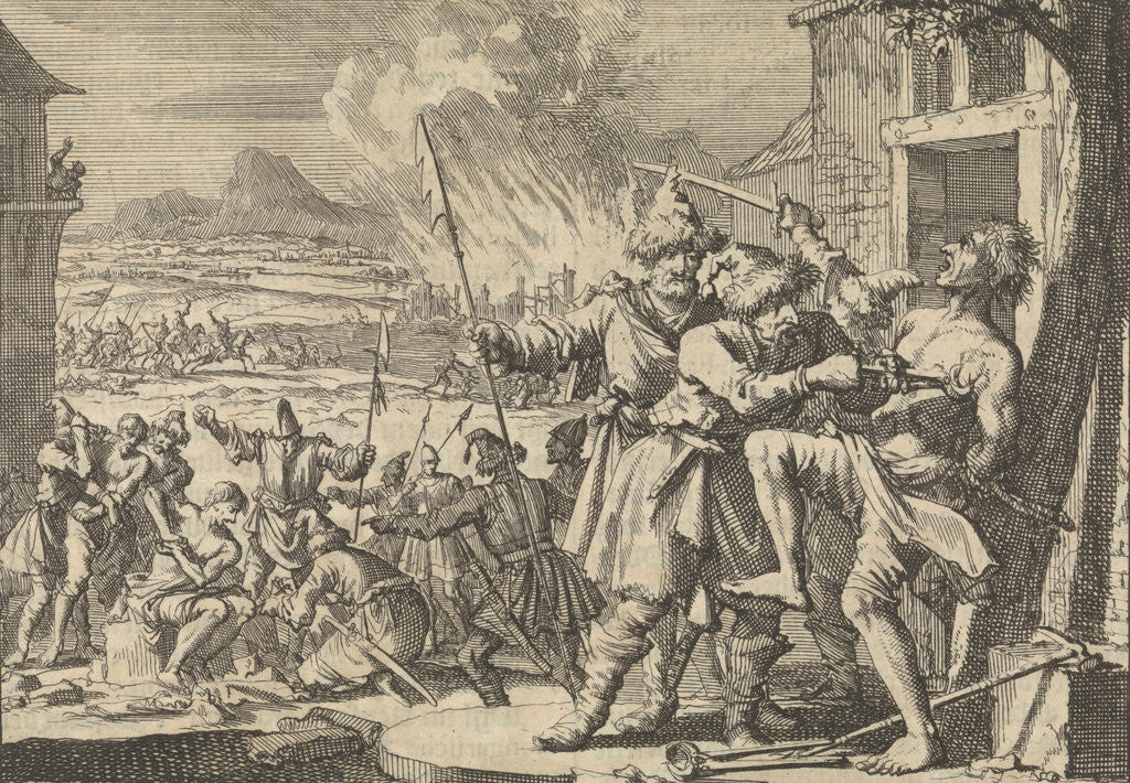 Detail of Atrocities against the people of Lower Austria committed by Polish Cossacks in the service of the emperor, 1620 by Pieter van der Aa I