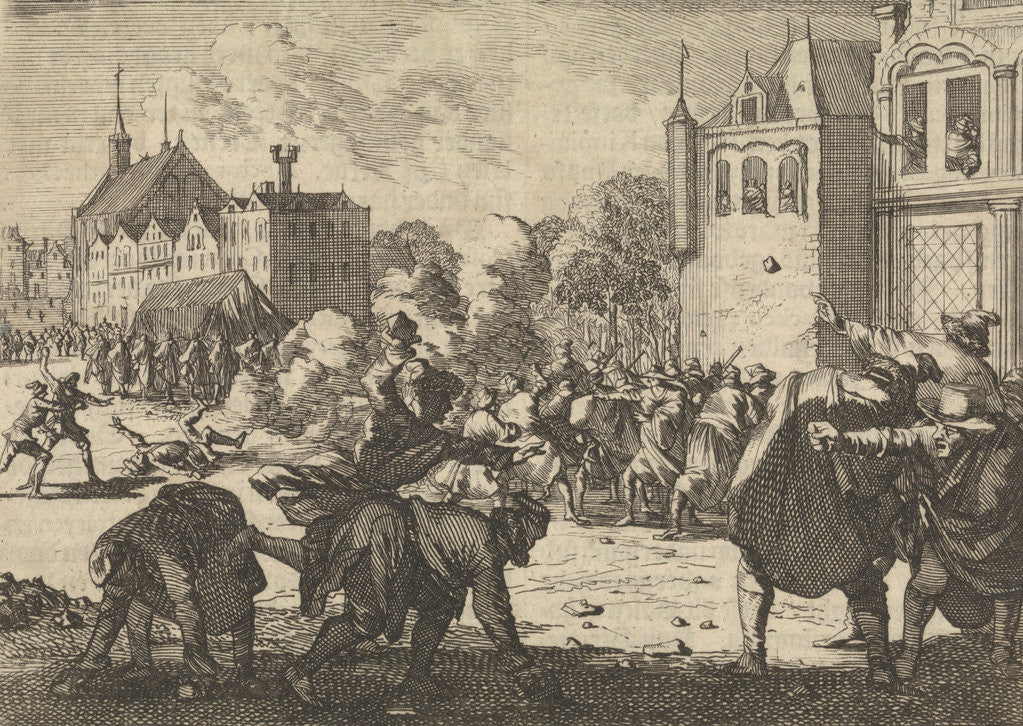 Detail of Riots in Lublin during the funeral of a non-Catholic, 1632 by Pieter van der Aa I