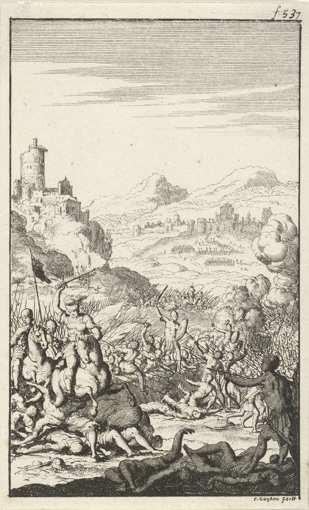 Detail of Fight between the armies of Poliarchus and Ambiodorix by Jan Claesz ten Hoorn
