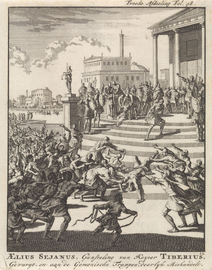 Detail of Sejanus, prefect under the emperor Tiberius, is beaten and strangled, 31 BC by Jan Claesz ten Hoorn