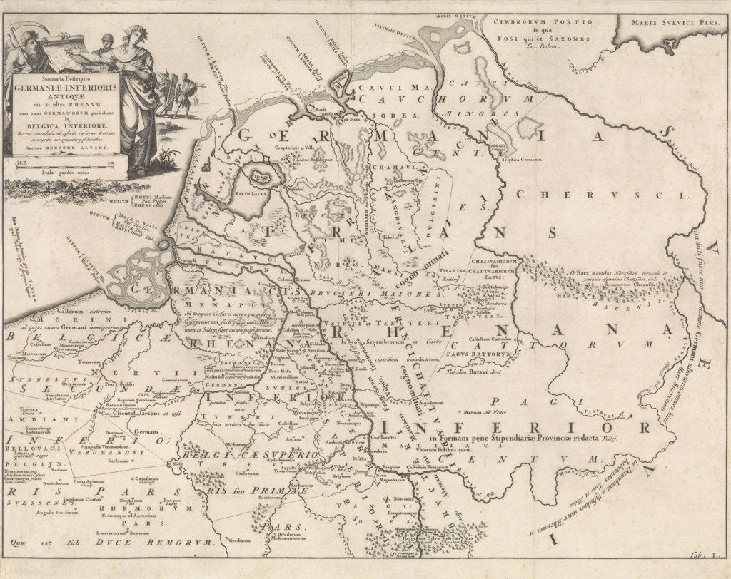 Detail of Historical map of the Netherlands at the time of the Frisians, Franks and Saxons I by Henricus Wetstein