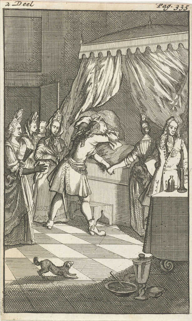 Detail of Mirandor's brother at the bedside of Rosamire by Pieter van Rijschooten