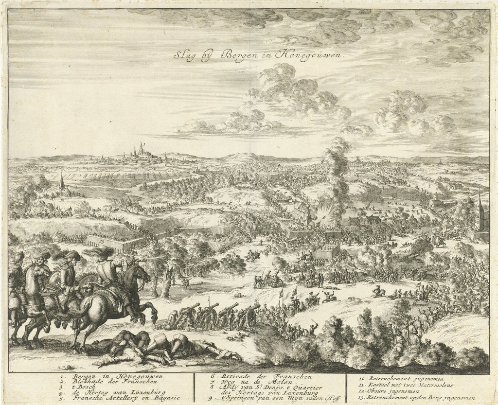 Detail of Siege of Mons in Hainaut, Belgium, 1691 by Jan Claesz ten Hoorn