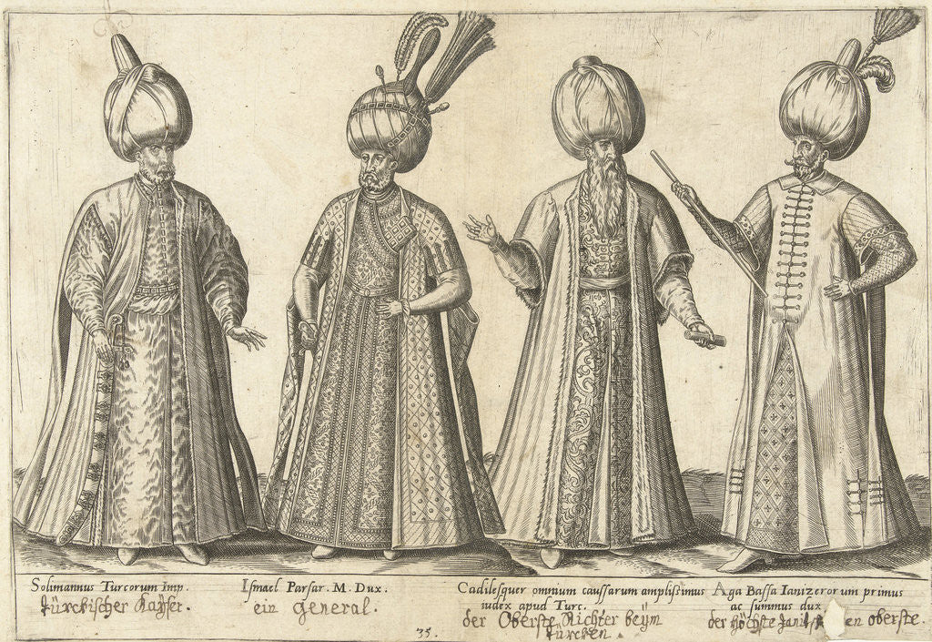 Detail of Dress of Ottoman dignitaries around 1580 by Joos de Bosscher